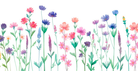 spring flowers border. PNG file