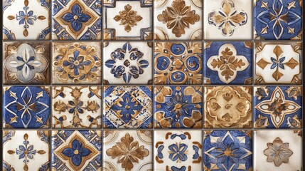 Elegant and Ornate Ceramic Tile Collection Displaying Intricate Floral Designs