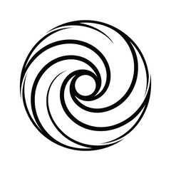 Abstract Black and White Swirl Design with Circular Motion