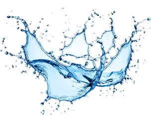 Dynamic Water Splashes and Drops Isolated on Transparent Background 