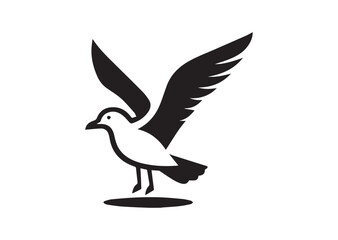 Obraz premium Seagull Silhouette Vector Illustration