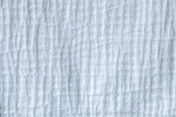 White textured cloth fabric with grid pattern and soft wrinkles background