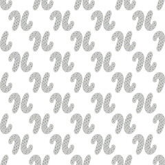 Christmas pattern with gray winter decor elements for postcards, banners, posters, fabric surface, packaging, paper, wrapping paper, gift wraps and more.
