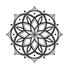 Black Mandala With White Background