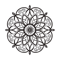 Black Mandala With White Background