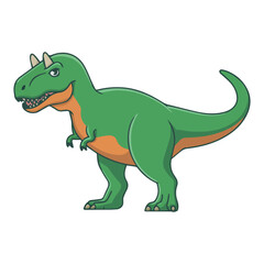 Naklejka premium Clean and modern vector cartoon dinosaur vector illustration of a green tyrannosaurus rex for kids and educational resources