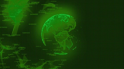 Rotating Earth globe glitching digital effect - Powered by Adobe