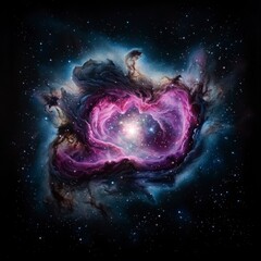 Cosmic Heart Nebula A Vivid Deep Space Image