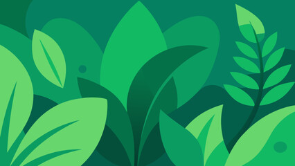 Green Foliage Gradient Background with Organic Shapes