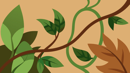 Jungle Vines and Leaves in Earth Tone Palette