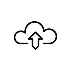 Outline Cloud Upload Icon Vector Illustration Symbol