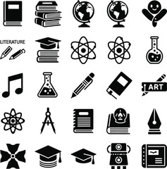 Education icons vector set school and learning symbols for graphic design and web design