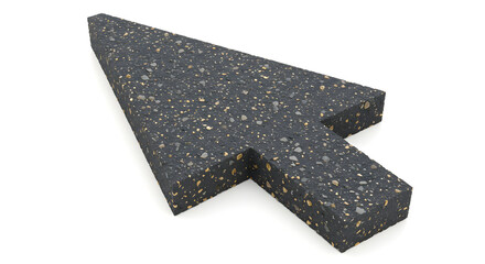 A dark gray asphalt cursor arrow points left, a unique design element for websites and digital projects, perfect for modern technology concepts.