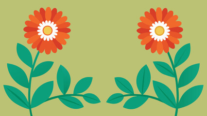 African Daisy Border with Natural Elements