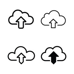 Outline Cloud Upload Icon Set Vector Illustration Symbol Collection