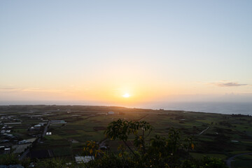 伊江島の城山から見た日の入り