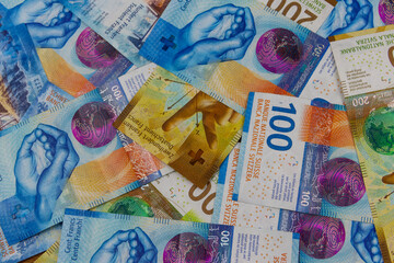 Background of the swiss francs banknotes