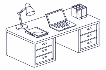 Side-Hustle Workspace Vector Set – Laptop, Notes, and Productivity Icons in Line Art & Silhouette Style