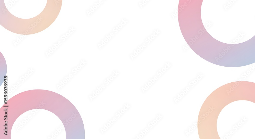 Poster abstract background featuring pastel-colored circles in varying sizes and positions, creating a soft