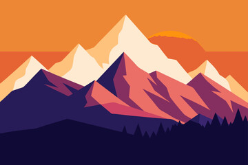 Snowy Peaks Under Stunning Sunrise Panorama