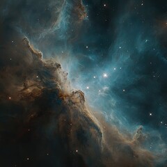 Cosmic Nebula Displaying Vibrant Colors