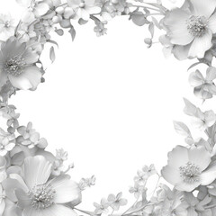 Obraz premium Floral frame with white blossoms and dark center background image