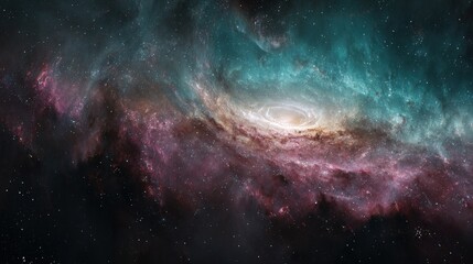 Fototapeta premium Stunning Spiral Galaxy Nebula In Deep Space