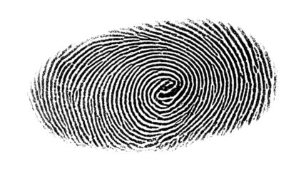 Detailed Fingerprint Pattern: A close-up shot showcases an intricate fingerprint pattern. The dark ridges and swirls form a unique identifier, a symbol of identity, security, and forensic science.