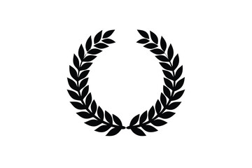 Obraz premium Black Laurel Wreath Vector Illustration on White Background