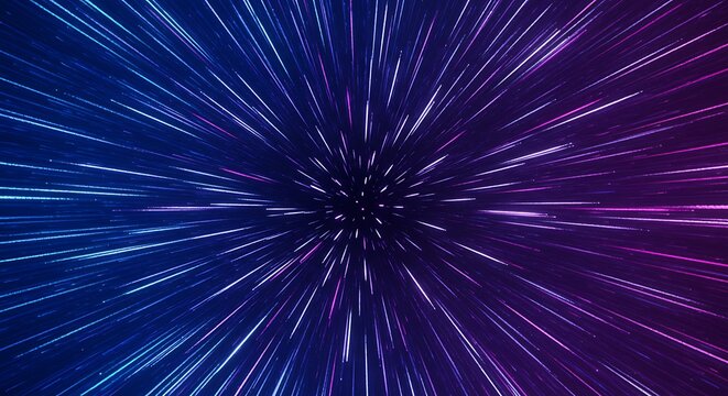 Cinematic Star Wars background with concentric light bursts and fast-moving trails, creating the feel of intergalactic motion.