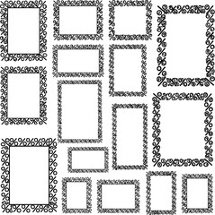 Percentage symbol frames clip art collection for graphic design and decoration use