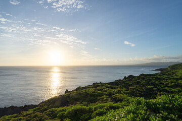 伊江島から見た海から昇る朝日