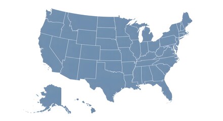 United States Map with State Borders
