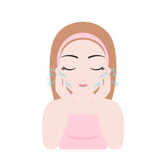 Woman Washing Face Skincare Routine