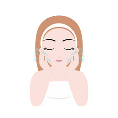 Woman Washing Face Skincare Routine