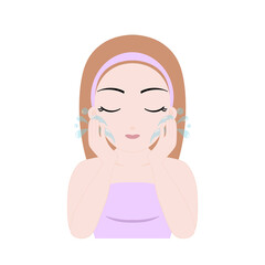 Woman Washing Face Skincare Routine