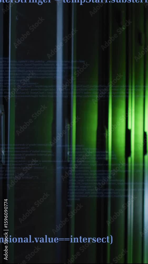 Poster animation of digital data processing over computer servers