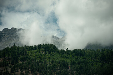 Clouds over mountains
