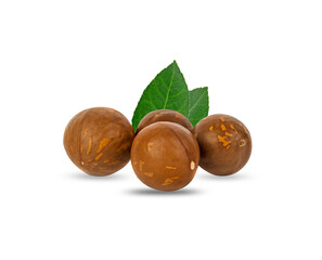 dry macadamia nuts on a white,isolated