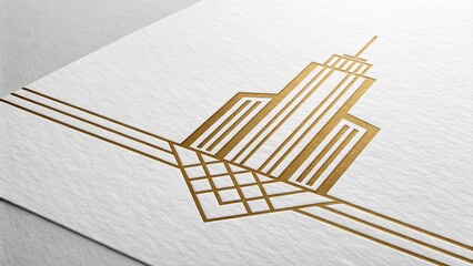 Elegant Gold Art Deco Building Logo
