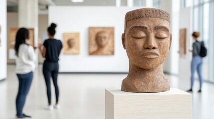 Student-Led Art Exhibit Showcasing Unique Sculptures and Engaging Visitors on Campus