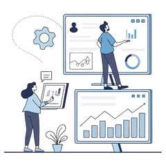  Corporate Social Media Management – Flat Vector Illustration of Digital Marketing Team
 Adobe Illustrator Artwork