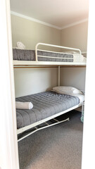 Vertical of Design white colors bedroom dormitory in hostel