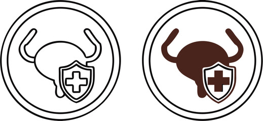 Bronchoscopy Icons. Black and White Vector Illustrations. Examination of the Airways with a Bronchoscope. Human, Lungs, Diagnostics. Lung Disease Concept
