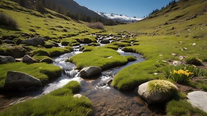 Naklejka premium river in the mountains