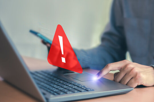 Page not found 404 error warning on laptop screen. Internet connection failed. Broken website concept. Digital communication problem.