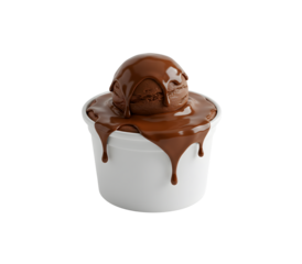 Delicious rich chocolate ice cream, creamy mousse desserts, and silicone loaf pans for baking, perfect for food, dessert, and sweet treat mockups. Isolated on transparent background.

