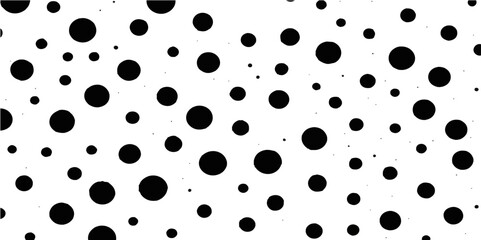 Seamless black and white polka dot pattern texture with vintage geometric circle decoration