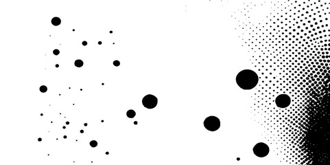 Black and white abstract background with ink drop splash paint grunge texture and splatter