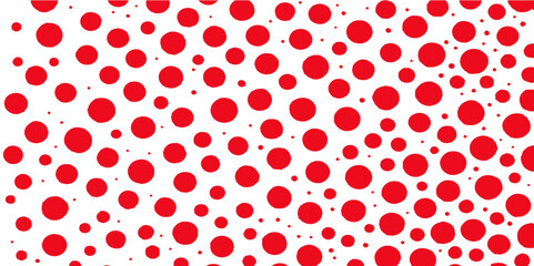 Seamless red polka dots and heart pattern background vector illustration for love-themed vintage design